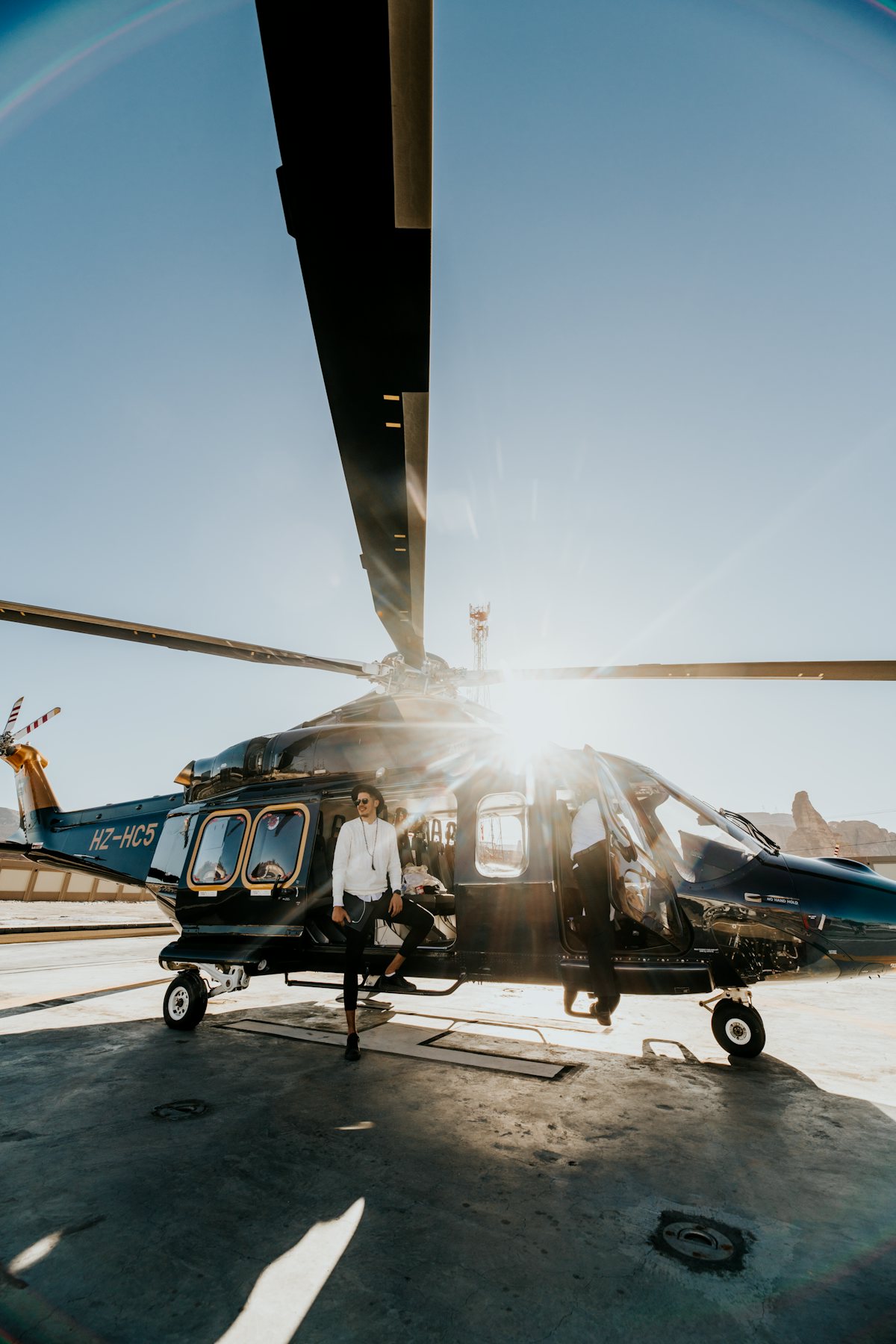 Helicopter on the ramp